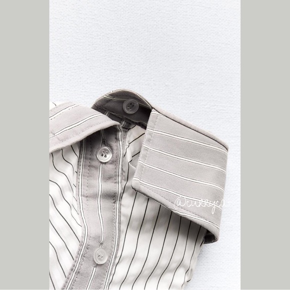 Zara NWT Striped Strapless Fold over Top - Picture 12 of 14